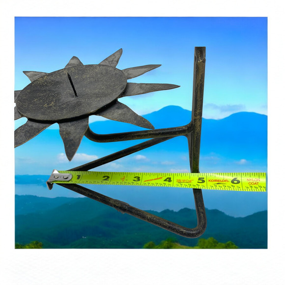 Lot 2 x Vintage 1990’s Pier 1 Metal Candle Holders Table African Tribal Masks - Picture 9 of 9